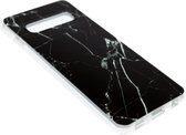 Zwart marmer siliconen hoesje Geschikt Voor Samsung Galaxy S10
