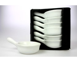 Cosy & Trendy Mini Aperopan - Porselein - Ø 6 cm x 2.5 cm - Wit - Set-6