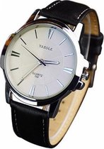 Yazole - heren horloge - business casual - zwart - 40 mm - I-deLuxe verpakking