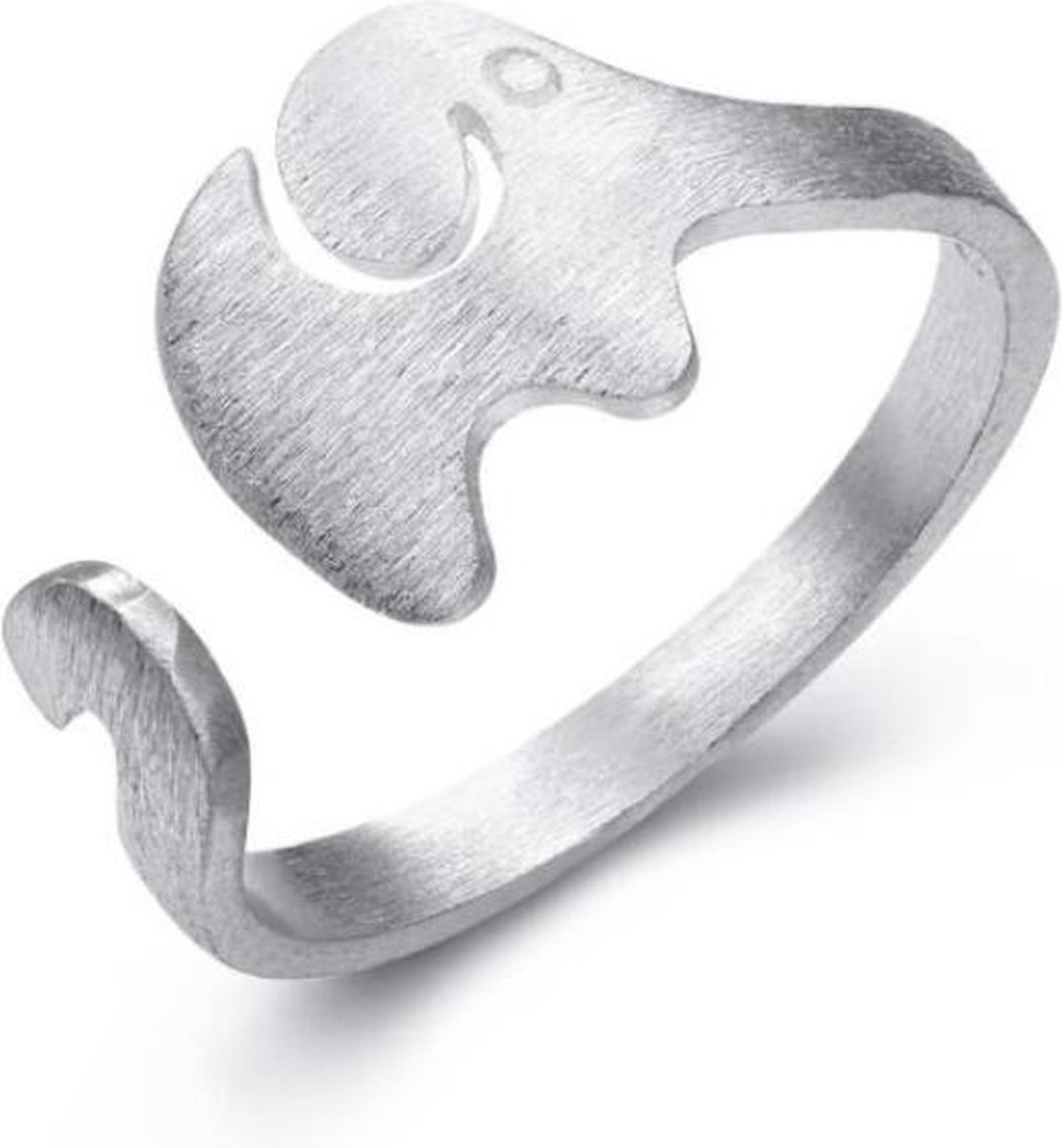 24/7 Jewelry Collection Olifant Ring Verstelbaar - Verstelbare Ring - Zilverkleurig - Amodi