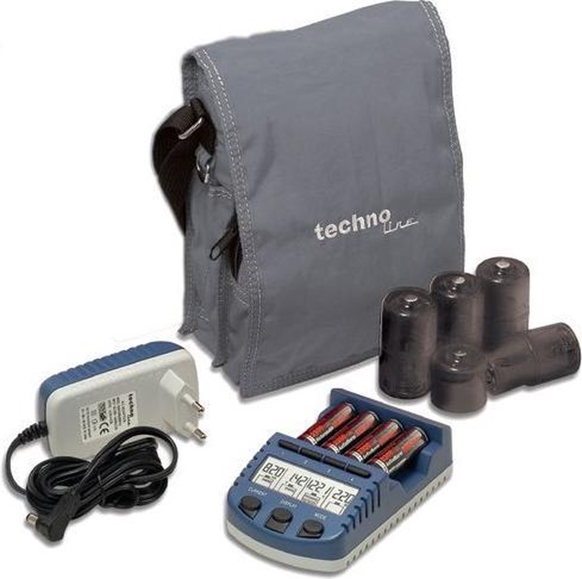 Batterij oplader met 4 oplaadbare batterijen - Technoline BC1000