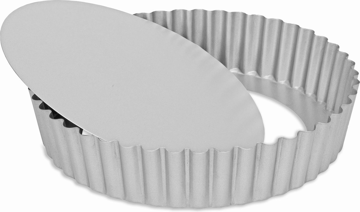 Patisse Quichevorm Met Losse Bodem 25 Cm Staal Zilver