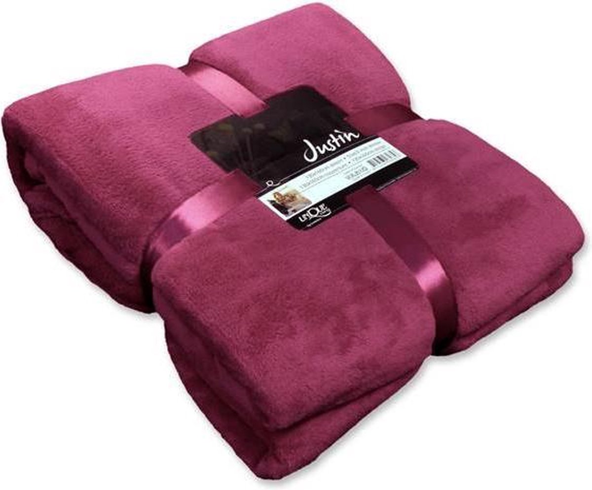 Unique Living Justin - Fleece - Plaid - 150x200 cm - Mesa Rosa