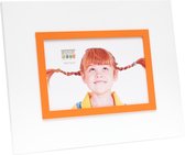 Deknudt Frames fotolijst S67JK3 - wit met oranje rand - hout - 15x20