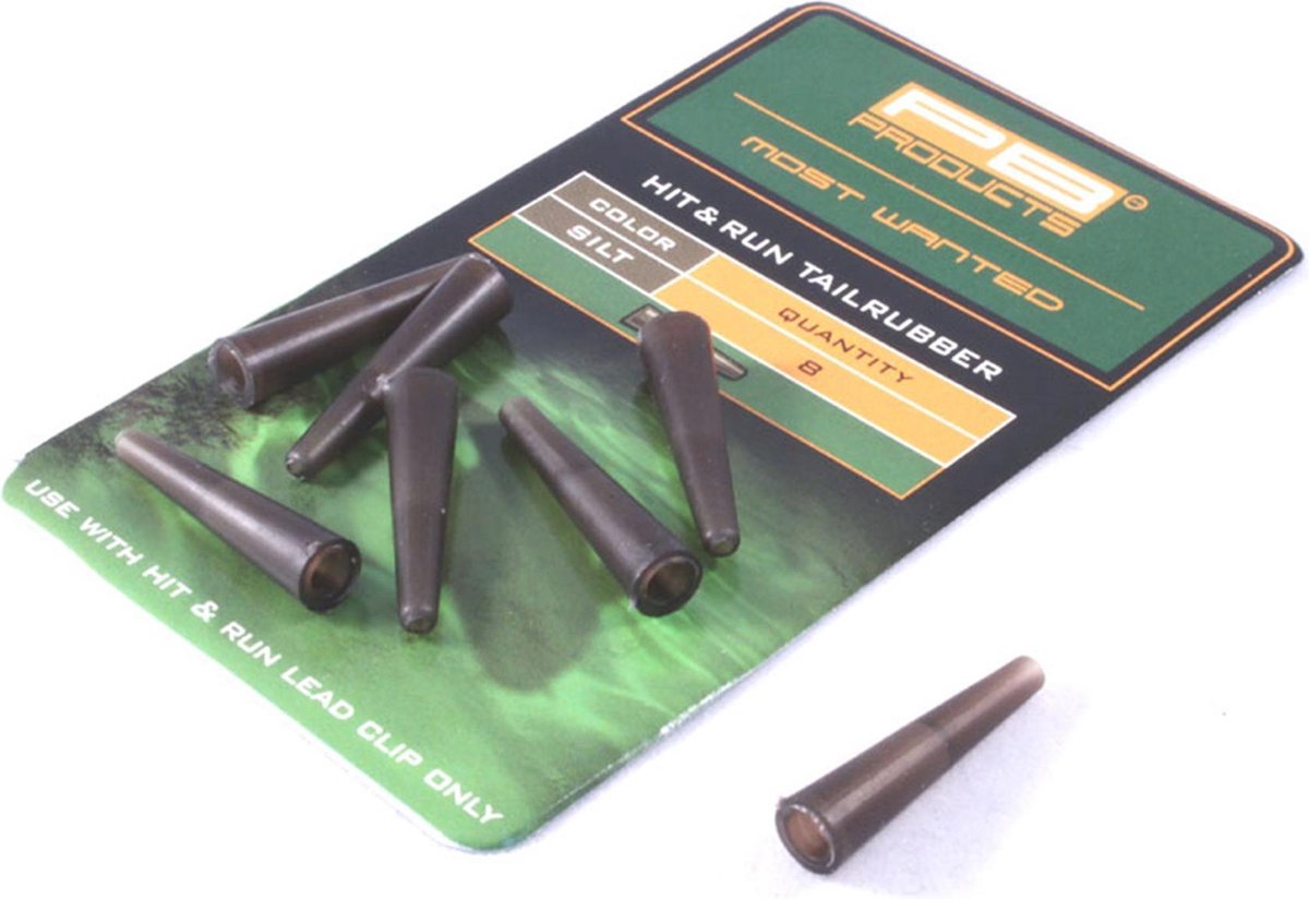PB Products Hit & Run Tailrubbers Leadclip | Silt | 8 Stuks