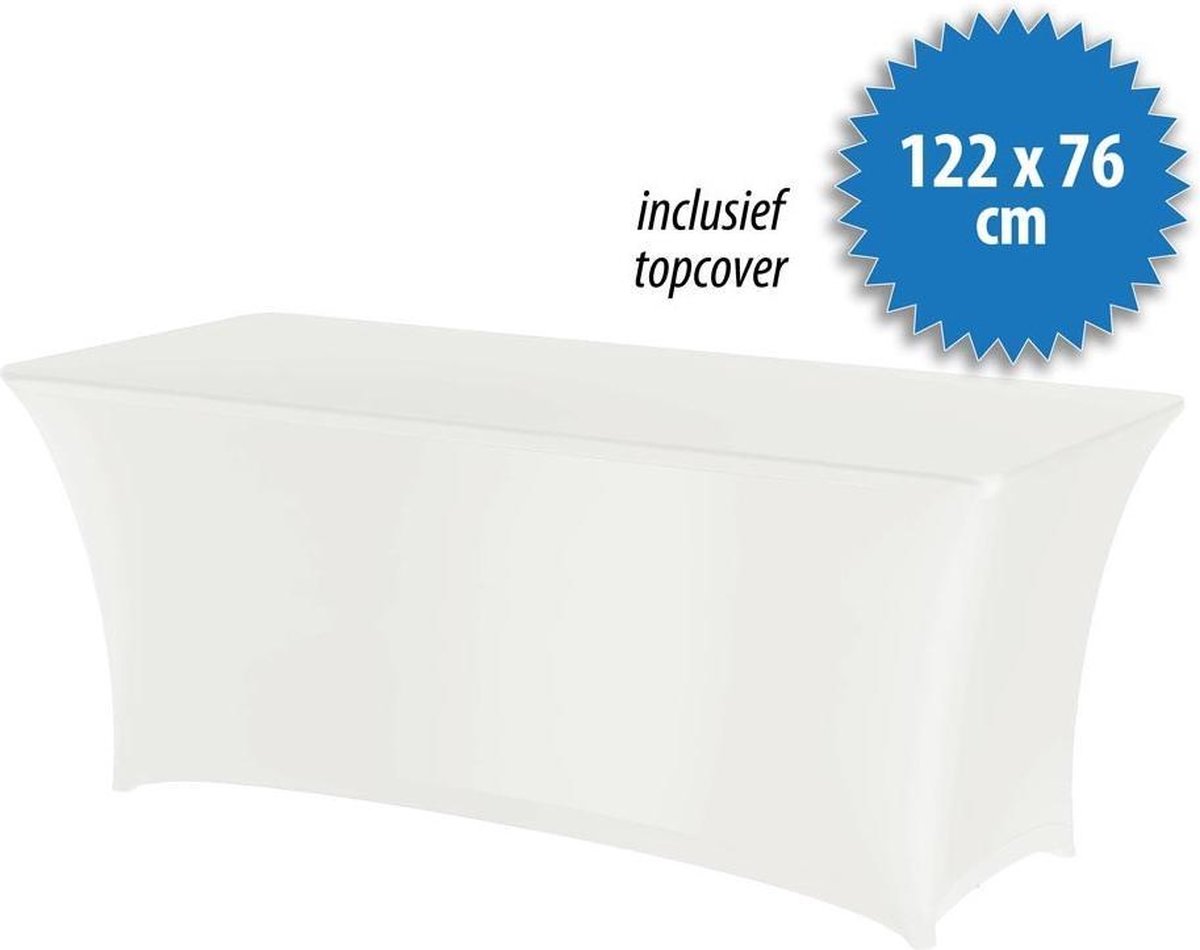 Cover Up Tafelrok Stretch - 122x76cm - Incl. Topcover - Wit