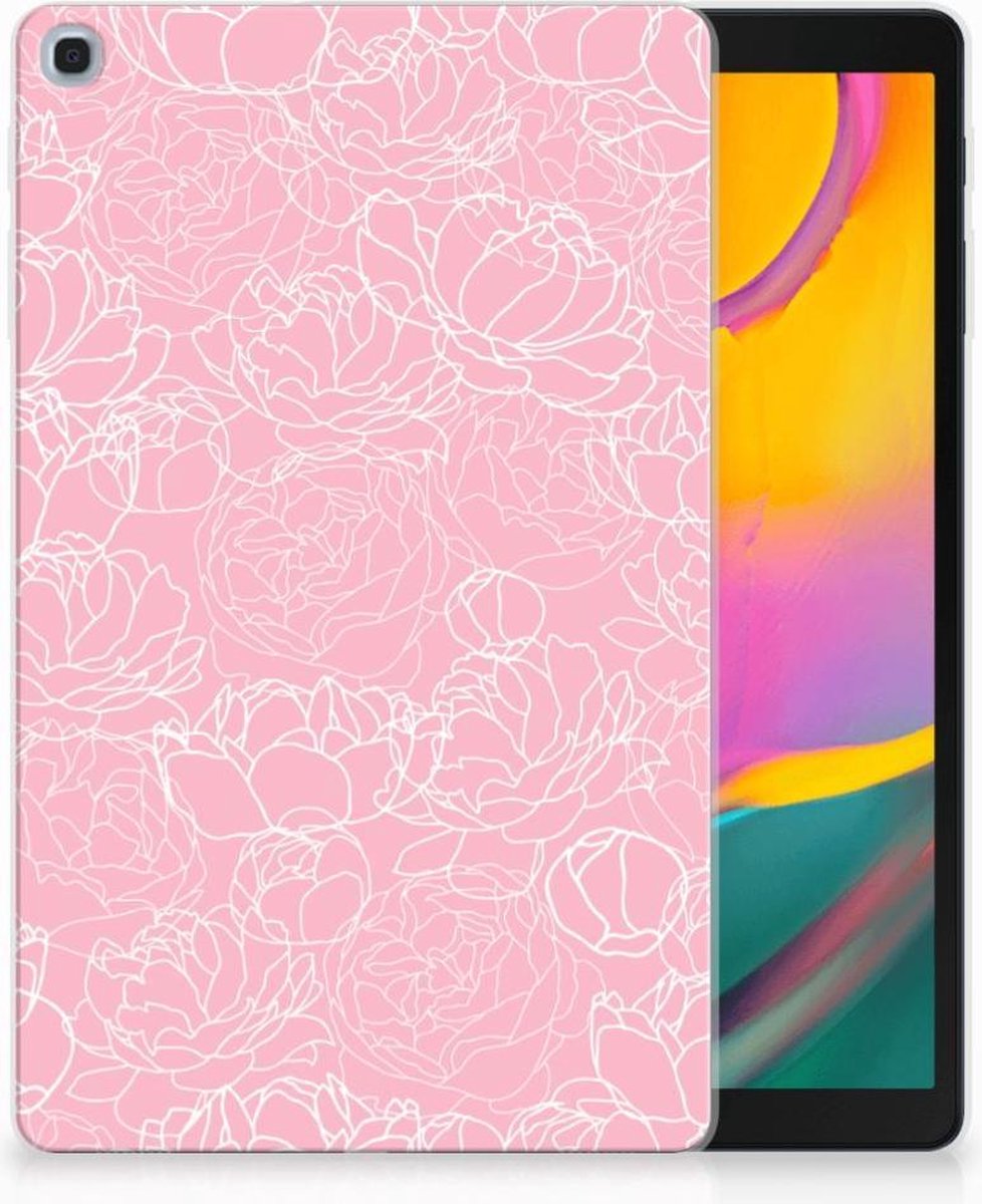 Samsung Galaxy Tab A 10.1 (2019) Siliconen Hoesje White Flowers