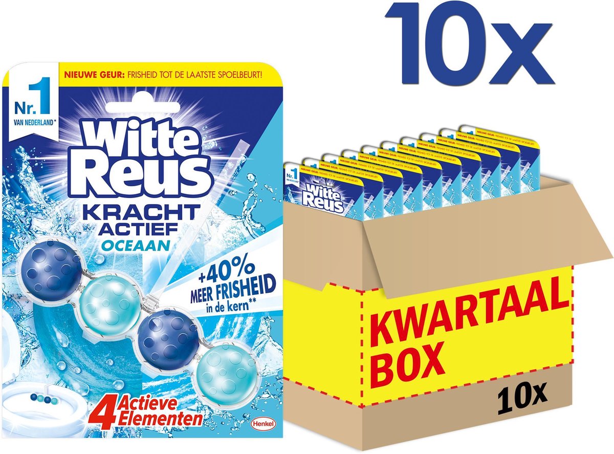 Witte Reus Kracht Actief Oceaan Toiletblok - WC Blokjes Voordeelverpakking - 10 Stuks