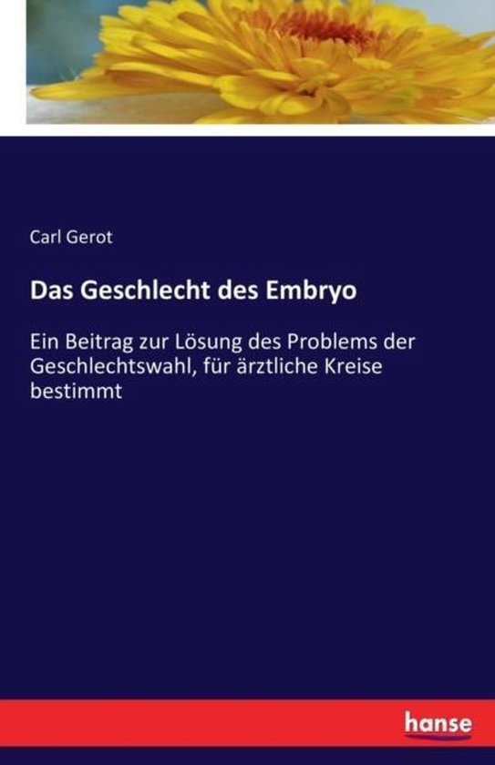 Das Geschlecht des Embryo - cover