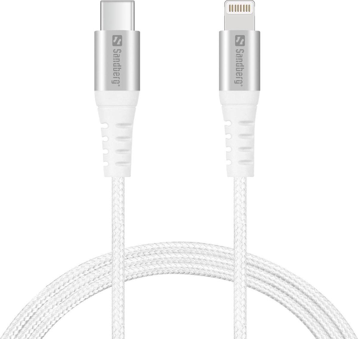 Sandberg - 136-25 - USB-C Naar Lightning - 1M - mobiele telefoonkabel - USB C - Wit