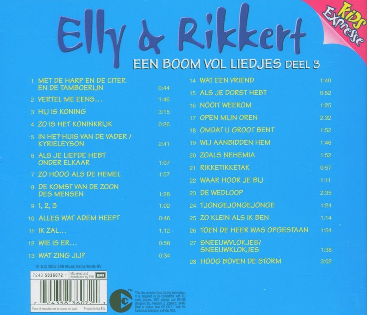 Elly & Rikkert Een Boom Vol Liedjes Deel 3, Elly & Rikkert CD (album) Muziek Elly & Rikkert Een Boom Vol Liedjes Deel 3, Elly & Rikkert CD (album) Muziek