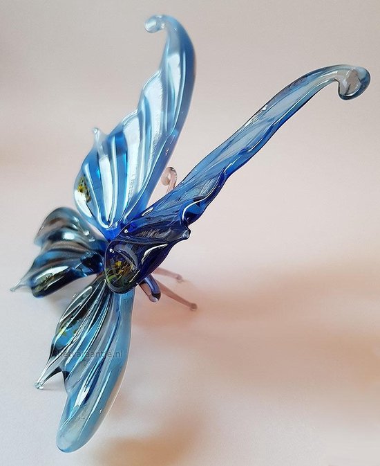 Vlinder van glas Design B Blauw handgemaakt | bol.com