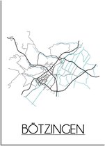 DesignClaud Bötzingen Plattegrond poster A2 + Fotolijst wit