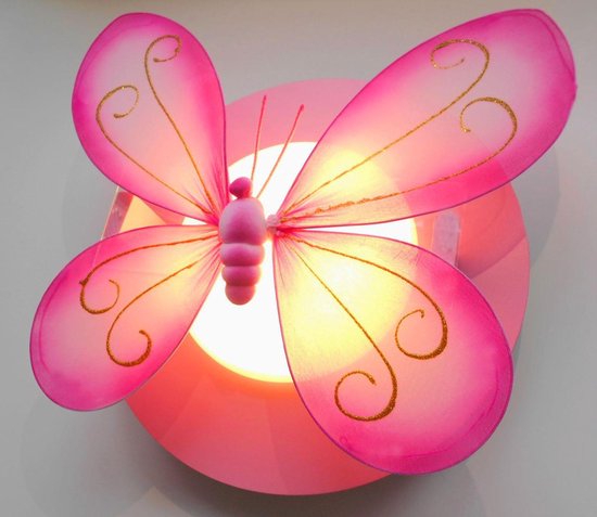 Funnylight LED kids roze vlinder XL roze - Trendy voor de baby bol.com