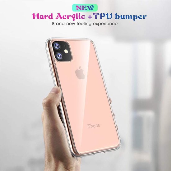 Étui iPhone 11 Pro Max Étui souple en silicone TPU transparent + Protecteur d'écran en verre trempé 2X