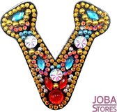Diamond Painting "JobaStores®" Sleutelhanger Alfabet Letter V
