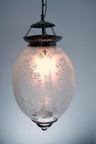 Hanglamp frosted glass met authentieke patronen
