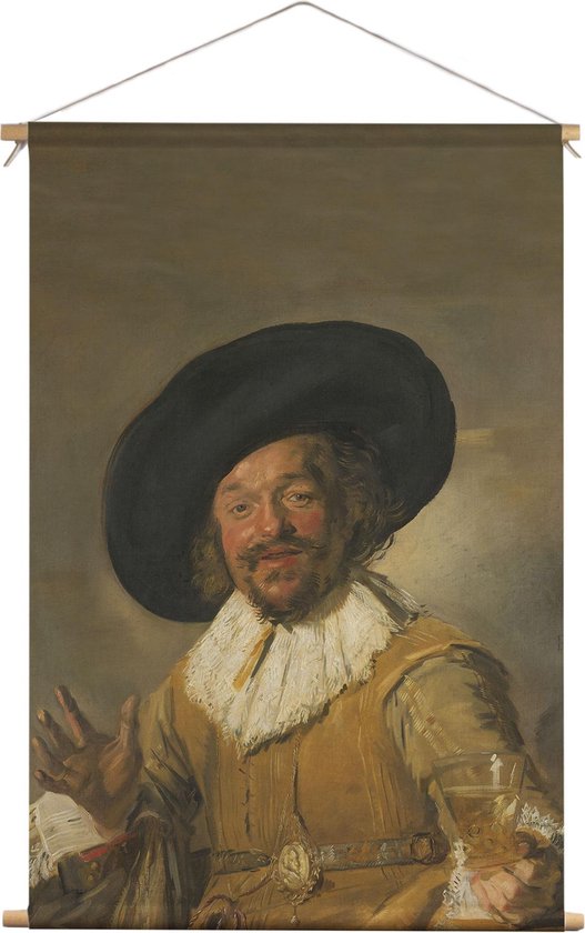 De vrolijke drinker | Frans Hals | ca. 1628 - ca. 1630 | Kunst | Textieldoek | Textielposter | Wanddecoratie | 30CM x 45CM” | Schilderij