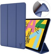 Hoes geschikt voor iPad 2019 / 2020 / 2021 10.2 inch - Trifold Book Case Leer Tablet Hoesje Blauw