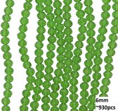 Dielay - Facet Geslepen Glaskralen - DIY Sieraden - 6 mm - Set van 930 Stuks - Donkergroen