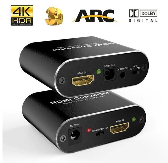 DrPhone ARC1 - HDMI Splitter / Converter - HDMI naar HDMI + SPDIF + Audio +  ARC - 5.1... | bol.com