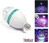 Energiebesparende Discolamp met E27 fitting, 30 roterende kleuren 3 Watt LED. - DD-745309