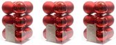 36x Kerst rode kunststof kerstballen 6 cm - Mat/glans - Onbreekbare plastic kerstballen - Kerstboomversiering kerst rood