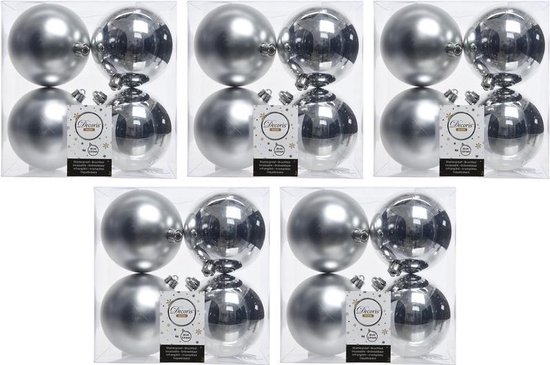 20x Zilveren kunststof kerstballen 10 cm - Mat/glans - Onbreekbare plastic  kerstballen... | bol.com