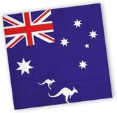 40x Australie landen vlag thema servetten 33 x 33 cm - Papieren wegwerp servetjes - Australische vlag feestartikelen - Landen decoratie