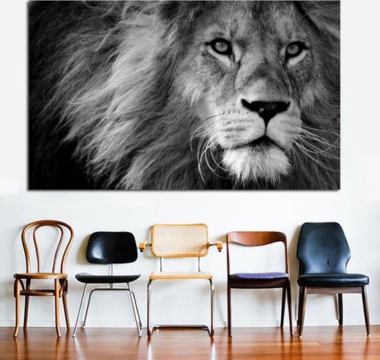 Peinture sur toile * Tête de lion avec crinière * - Art sur votre mur - Moderne - Couleur - 50 x 80 cm