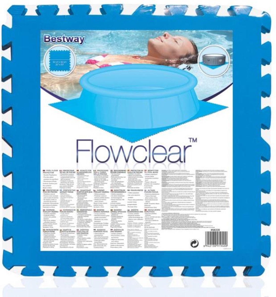 Bestway Protection de sol pour piscine 50x50cm 4mm d'épaisseur