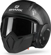 Shark Street Drak Crower Mat Zwart Anthracite Zilver Kas Jethelm - Motorhelm - Maat M