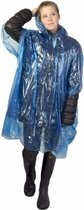 3x wegwerp regenponcho blauw - poncho