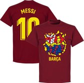 Barcelona Messi 10 Gaudi Logo T-Shirt - Bordeaux Rood - L