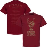 Liverpool Trophy Road to Victory Champions of Europe 2019 T-Shirt - Rood - S