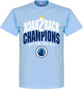 City Back to Back Champions T-Shirt - Lichtblauw - XS