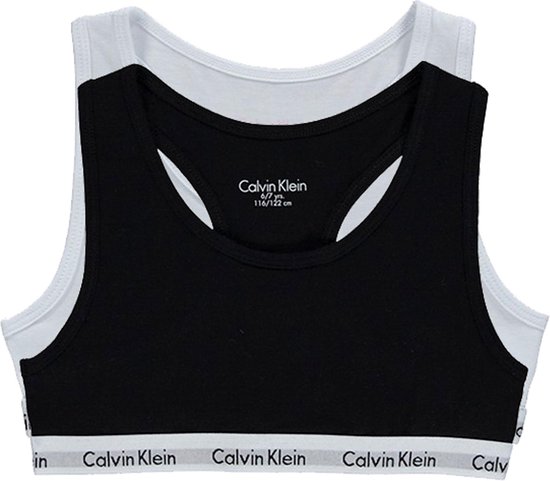 Calvin Klein - Meisjes - 2-Pack Bralettes - Zwart - 164/170 | bol.com