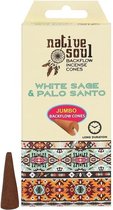 Native Soul White Sage & Palo Santo backflow kegelwierook (8 incense cones)