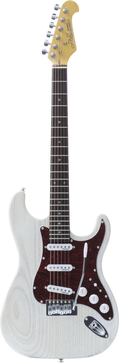 J & D ST Vintage Ash Satin White - ST-Style elektrische gitaar