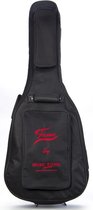 Fame Western gitaar Gigbag Deluxe zwart/rood Logo - Tas voor akoestische gitaren