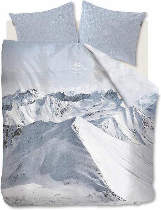 Riviera Maison Moritz Mountain Dekbedovertrek - Lits-jumeaux - 240x200/220 cm - Blue Grey
