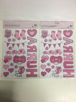 raamstickers baby - meisje (2x 46 stickers)