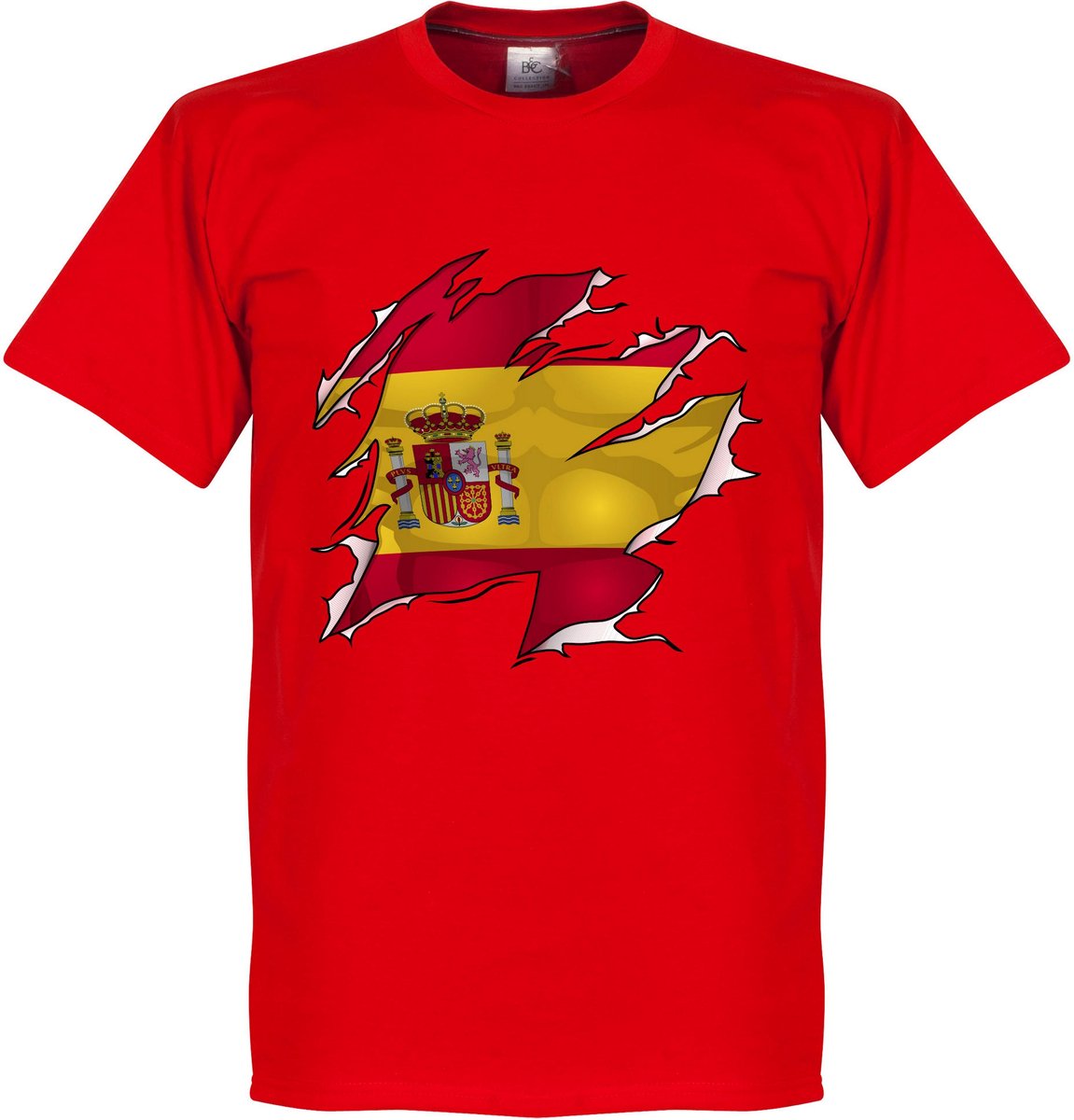 Spanje Ripped Flag T-Shirt - Rood - Kinderen - 128