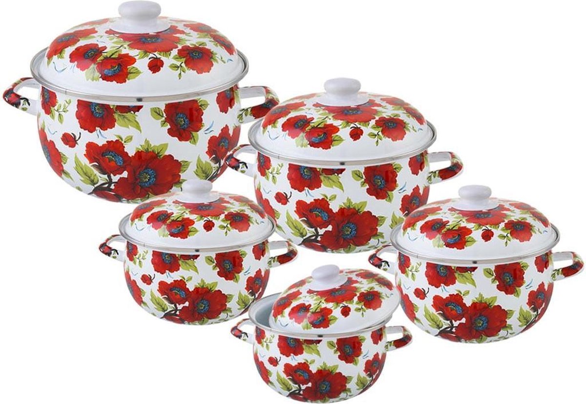 Edënbërg Classic Line - 10-delige Luxe Emaille Pannenset