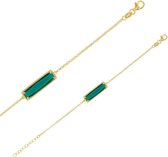 Aparte goldplated zilveren armband met groene smaragd