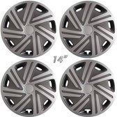 Wieldoppen CYRKON-SA 14 inch zilver/antraciet (set a 4 stuks in doos)