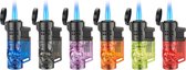 Aansteker – 3D skull motief – Blauwe Vlam – 12 Stuks – 6 Kleuren