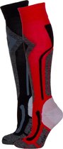 Falcon Wintersportsokken - Maat 39-42 - Mannen - rood/zwart/grijs