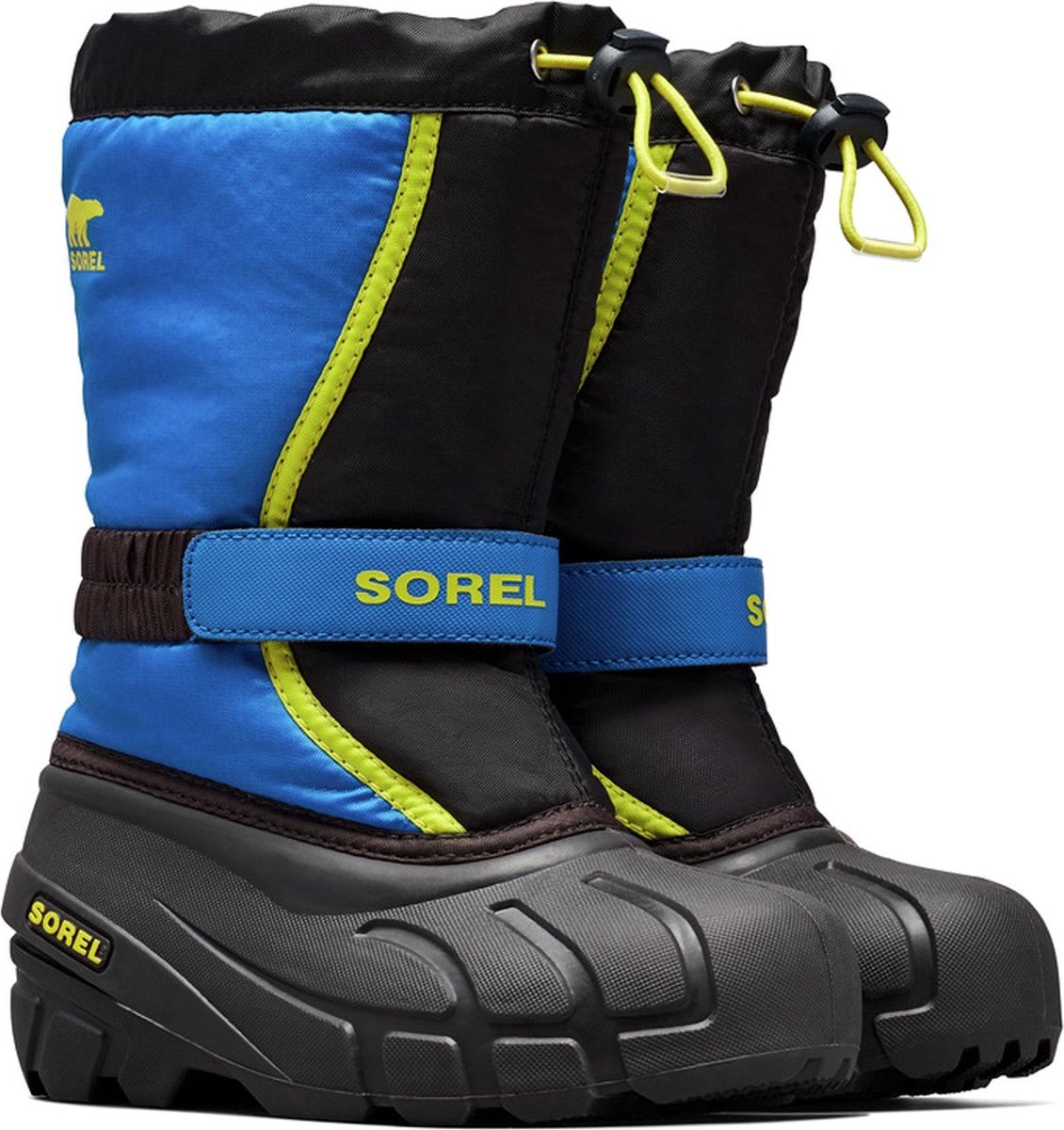 Sorel Snowboots - Maat 28 - Unisex - zwart/bauw/groen