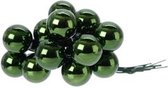 Pine Green Combi Kerstballen - Transbox A 144 Glass Baubles On Wire Shiny Pine Green Dia2cm